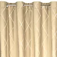Zasłona beżowo, złota haftowana w duże karo z tkaniny welwetowej 140x250 cm przelotka MARGO Pierre Cardin Eurofirany