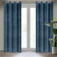 Zasłona granatowa z ekskluzywnego matowego welwetu 140x250 cm przelotka RIA Diva Line Eurofirany