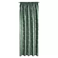Zasłona ciemnozielona z metalicznym nadrukiem, welwetowa 140x270 cm taśma VILMA DIVA LINE Eurofirany