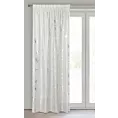 Firana biała z etaminy z nadrukiem srebrzystych kwiatów 140x300 cm taśma FEZA Eurofirany