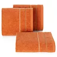 Ręcznik do rąk 30x50 cm bawełniany kolor pomarańczowy z kontrastującymi paseczkami 500 g/m2 SUZI Eurofirany