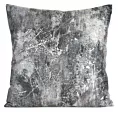 Poszewka na poduszkę 45x45 cm welwetowa zdobiona metalicznym wzorem szara ESTER Eurofirany