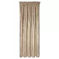 Zasłona beżowo, szampańska zdobiona błyszczącym przecieranym wzorem z welwetu 140x270 cm taśma RENIA Eurofirany
