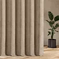 Zasłona szyta na taśmie 5 cm beżowa z tkaniny o szenilowej strukturze