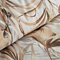 Pościel 160x200 cm bawełniana kolor biały, brązowy z wzorem liści POLA Eurofirany