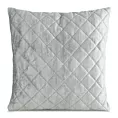 Poszewka na poduszkę 45x45 cmz welwetu pikowana metoda hot press zdobiona błyszczącym przecieranym nadrukiem srebrna BLINK 43 Eurofirany