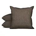 Poszewka szyta brązowa miękka, szenilowa tkanina o wyraźnym splocie i delikatnym połysku