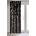 Zasłona czarno, szampańska w złote liście palmy z welwetu 140x300 cm taśma GLORIA Eurofirany