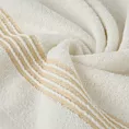 Ręcznik do rąk 30x50 cm bawełniany kolor jasnokremowy zdobiony paseczkami 500 g/m2 LILA Eurofirany
