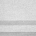 Ręcznik kąpielowy 50x90 cm bawełniany kolor biały zero twist z bordiurą w paski 400 g/m2 RIKI Eurofirany