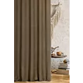 Zasłona szyta na taśmie fala ADESSA ciemnobrązowa z miękkiej tkaniny o welurowej strukturze