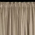 Zasłona ciemnobeżowa zdobiona falbanami i lśniącymi akcentami z welwetu 140x250 cm taśma CARLI Eurofirany
