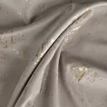 Poszewka szyta srebrno złocista z miękkiej tkaniny o strukturze weluru z połyskliwym nadrukiem