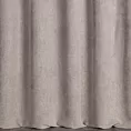 Zasłona szyta na flexach ciemnobeżowa z miękkiej matowej tkaniny szenilowej o naturalnym splocie