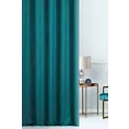 Zasłona szyta na taśmie 5 cm turkusowa z miękkiej tkaniny o welurowej strukturze