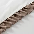 Pościel 160x200 cm z mieszanki włókien kolor biały, ciemnobeżowy z falbanką na brzegach ELIZA Eurofirany