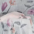 Zasłona biało, różowa z nadrukiem kwiatów z etaminy 140x250 cm przelotka ANTEA Eurofirany