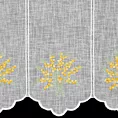 Tkanina firanowa zazdrostka zdobiona haftem żółtych kwiatów Eurofirany