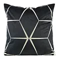 Poszewka na poduszkę 45x45 cm welwetowa z srebrnym nadrukiem geometrycznym czarna BLINK 28 Eurofirany