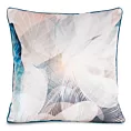Poszewka na poduszkę 60x60 cm welwetowa z designerskim nadrukiem zwierzęcym i wypustką na brzegach kremowo, niebieska EVA 3 EVA MINGE Eurofirany