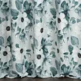Zasłona szyta na taśmie 5 cm jasnoszaro popielata z miękkiej tkaniny o naturalnym splocie z kwiatowym wzorem