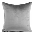 Poszewka na poduszkę 40x40 cm welwetowa, dwukolorowa z ozdobną wypustką na brzegach szałwiowo, stalowa MEL Eurofirany