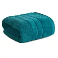 Ręcznik kąpielowy 70x140 cm bawełniany kolor ciemno turkusowy z welwetową bordiurą i kontrastującymi paseczkami 500 g/m2 SIBEL Eurofirany
