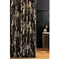 Zasłona szyta na taśmie fala beżowo czarna z tkaniny welwetowej z metalicznym nadrukiem