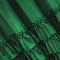Zasłona ciemnozielona z welwetu zdobiona falbanami 140x250 cm taśma CHARLOTTE Eurofirany