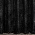 Zasłona szyta na przelotkach czarna z tkaniny z aplikacją