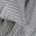 Pościel 220x200 cm bawełniana kolor stalowy, jasnoszary w paski z ETNO 3 Eurofirany