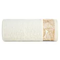 Ręcznik do rąk 30x50 cm bawełniany kolor kremowy,złoty z żakardową bordiurą w liście 400 g/m2 AGIS Eurofirany
