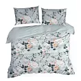 Pościel 220x200 cm bawełna ranforce kolor szary, stalowy z motywem kwiatów ROSITA Eurofirany