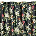 Zasłona czarno, oliwkowa w kwiaty z tkaniny welwetowej 140x250 cm przelotka ALEA Eurofirany
