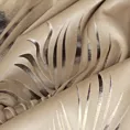 Zasłona beżowo, szampańska w złote liście palmy z welwetu 140x250 cm przelotka GLORIA 2 Eurofirany