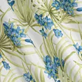 Zasłona biała w niebieskie kwiaty 140x250 cm przelotka MARI Eurofirany