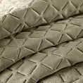 Narzuta welwetowa ciemnobeżowa 200x220 cm pikowana w geometryczny wzór metodą hot press DIMON Eurofirany