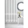 Firana szyta na taśmie fala TAMAYA biała z matowej batystowej tkaniny haftowanej w ażurowy wzór