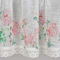 Zazdrostka biało, różowa z etaminy w stylu prowansalskim z koronką 150x30 cm tunel ASTEJA Eurofirany
