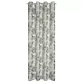 Zasłona biało, beżowa z motywem liści monstery, zaciemniająca 140x250 cm przelotka ZORA  Eurofirany