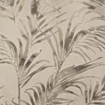 Zasłona beżowo, szampańska zdobiona błyszczącym nadrukiem liści palm z welwetu 135x270 cm przelotka DEBRA  Eurofirany
