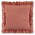 Poszewka na poduszkę 45x45 cm lniana z bawełnianą falbanką ceglasta MOROCCO TERRA COLLECTION Eurofirany
