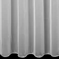 Firana szyta na flexach jasnoszara z miękkiej tkaniny o lekkim splocie i delikatnym połysku, wykończona obciążnikiem