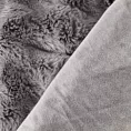 Koc 220x200 cm srebrny z miękkiej tkaniny futerkowej z efektem 3D LILY Eurofirany