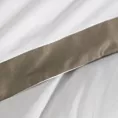Pościel 160x200 cm z satyny bawełnianej kolor biały, jasnobrązowy z kontrastującą kantą LAURA Eurofirany