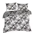 Pościel 220x200 cm bawełniana kolor popielaty, biały dwustronna z wzorem kwiatowym NIKA 54 Eurofirany