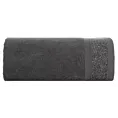 Ręcznik kąpielowy 50x90 cm bawełniany kolor grafitowy z ozdobną bordiurą 400 g/m2 MELANIE Eurofirany