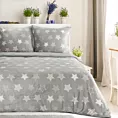 Pościel 220x200 z polaru kolor srebrny z gwiazdkami FLANO Eurofirany