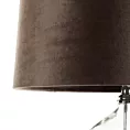 Lampa stojąca do pokoju ciemnobrązowa AMORA z welwetowym abażurem Eurofirany