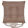 Poduszka na krzesło dwustronna 40 x 40 x 8 cm welurowa jasnobrązowa ADORE Eurofirany